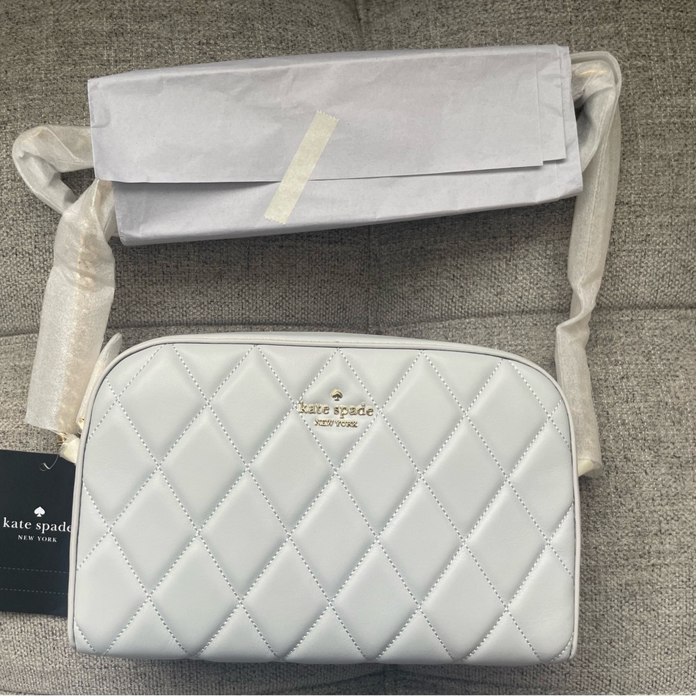 NWT Kate Spade Carey Smooth Leather Quilted Mini Camera Bag.